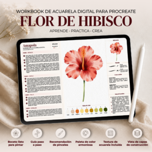 Workbook Procreate - Flor de Hibisco